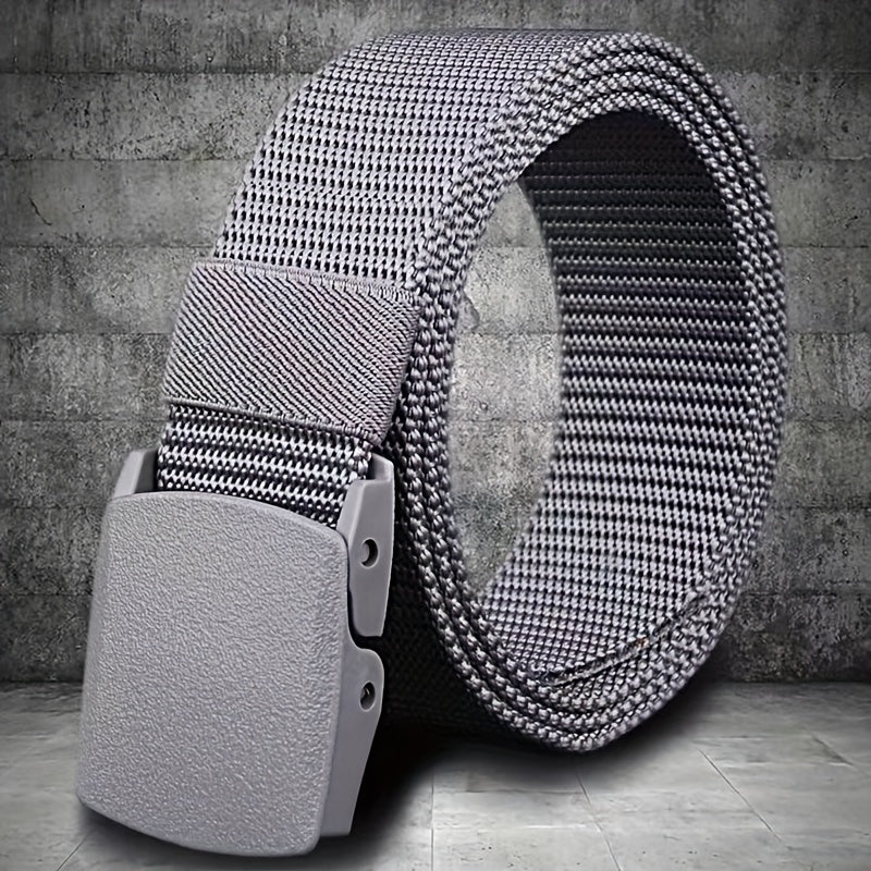 Nylon Belt for Men and Women, Anti Allergic Cloth Belt, Casual Belt, Smooth Buckle Nylon Belt, Security Check Pants Belt, Youth Student Leisure Outdoor Trend