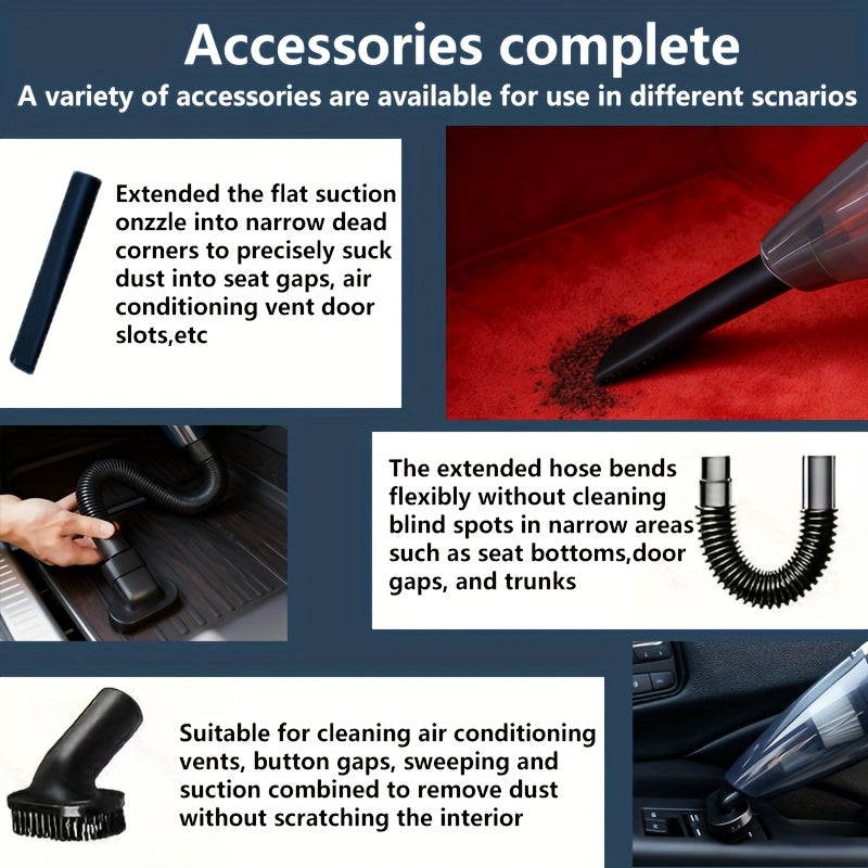 12V Handheld Vacuum Cleaner, Hand Held Car Vacuum Cleaner Strong Suction 8000PA, Portable Mini Hand Vacuum Dust Busters Cleaner for Car, Home And Pet