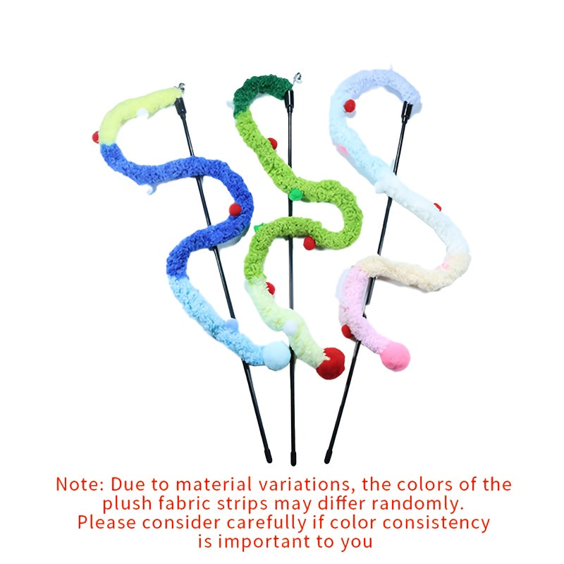 Pawsitively Engaging Cat Toy - Plush Wiggly Wand with Teasing Stick for Kitten Playtime Adventures - Interactive Fun and Exercise Bonding Toy for Pets