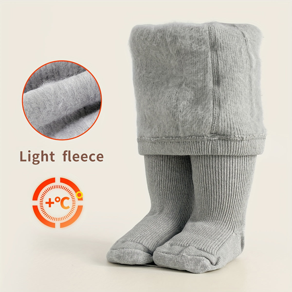1 Pairs Fleece Lined Autumn/Winter Warm Tights for Girls - Solid & Striped, All-Match Design Baby Toddler Leggings