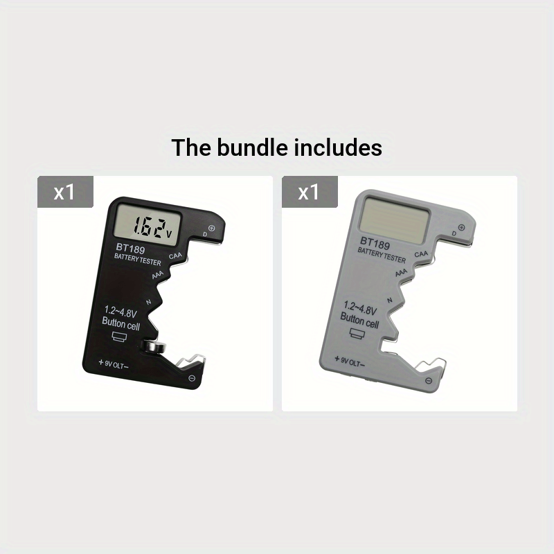 BT189 Digital Battery Tester LCD Display AA/AAA/9V/1.5V Button Cell Battery Capacity Check Detector Capacitance Diagnostic Tool