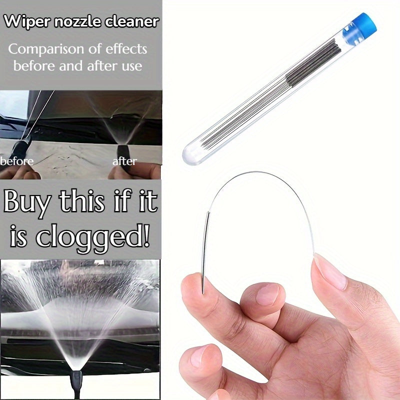 10pcs Stainless Steel Wiper Nozzle Cleaning Kit- Unclog Car Glass& 3D Printer Jets, Gas Stove Outlets, Rain Brush, Shower Head Needle Cleaning
