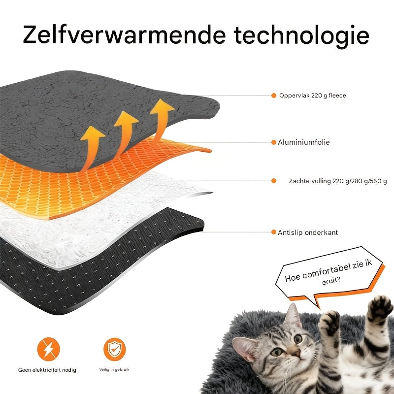 Self Warming Cat Mat with Heat Retention - Ultra-Soft Non-Slip Pet Bed, All-Season Indoor/Outdoor Use for Stray and Indoor Cat, Machine Washable, Ideal for Elderly Pets, Plush Polyester, Durable Pet Furniture, with Washable Non Electric
