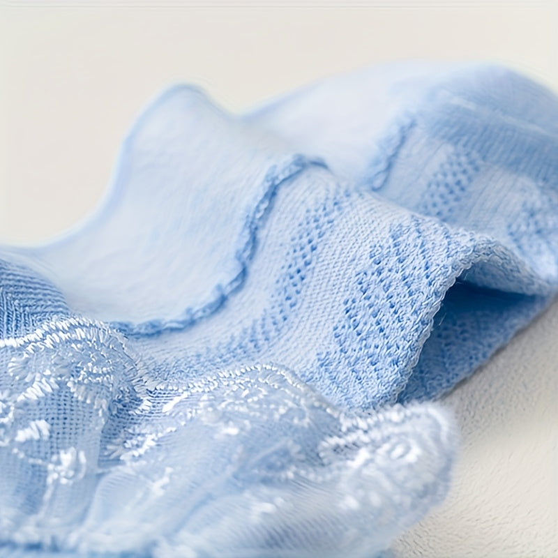 5 Pairs of Girls' Socks with Lace Ruffles, Breathable And Comfortable, Perfect for Dance And Princess Themes
