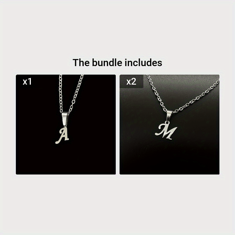 Stainless Steel Minimalist 26 Letter Pendant Necklace Unisex Gift