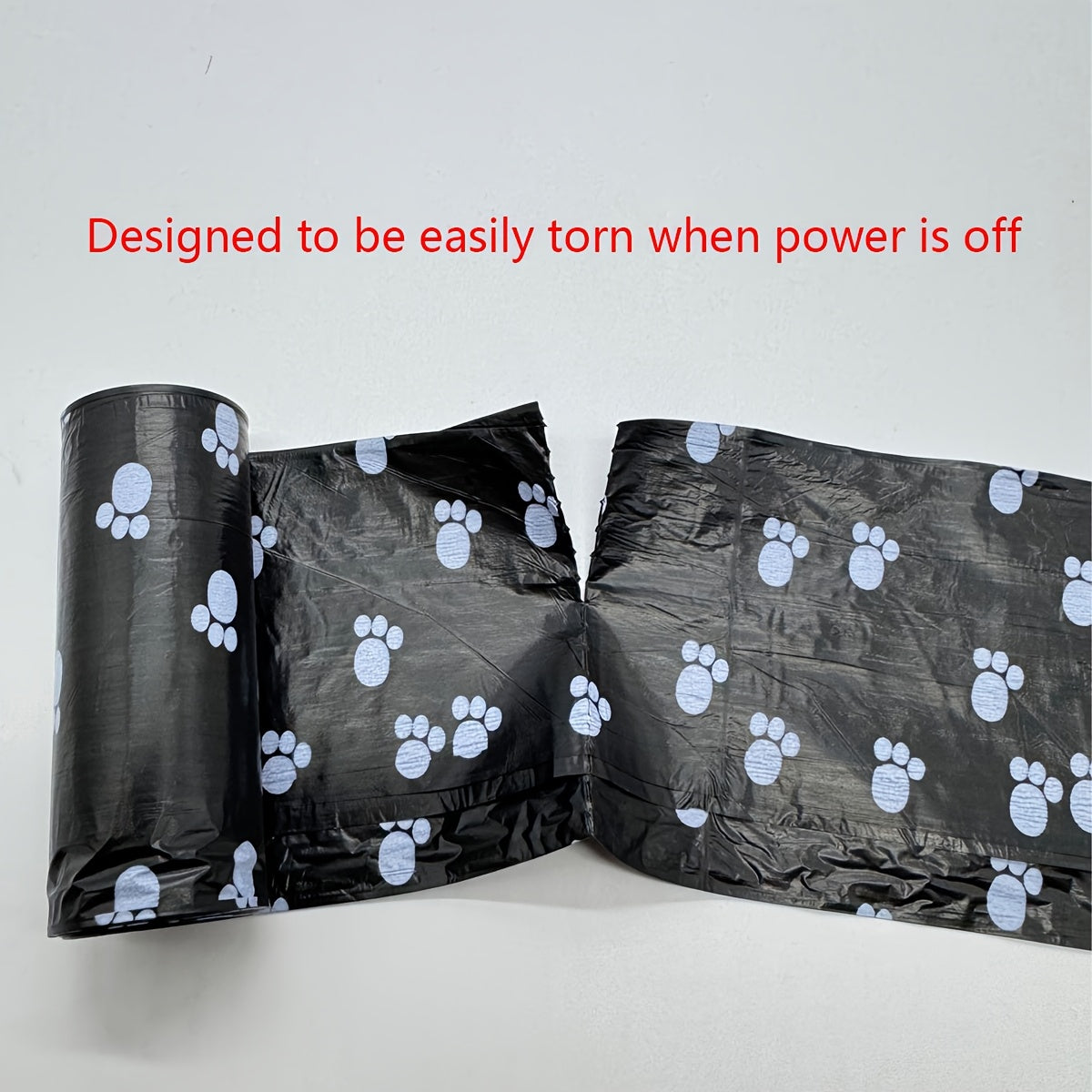 Paw Print Dog Waste Bags, Thick and Leak-proof Pet Waste Bags, Suitable for Outdoor Walks, Black Paw Print Design, Animal Waste Disposal, 5 Rolls/75 Pieces, 10 Rolls/150 Pieces, 20 Rolls/300 Pieces