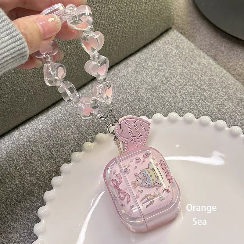 Cute teacup rabbit protective case for apple earphone case airpodspro3 protective case fairy transparent pro2