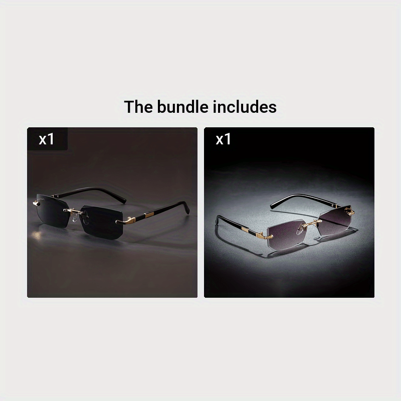 1pc Men's Y2K Fashion Glasses, Square Frameless, Perfect for Summer Outfits