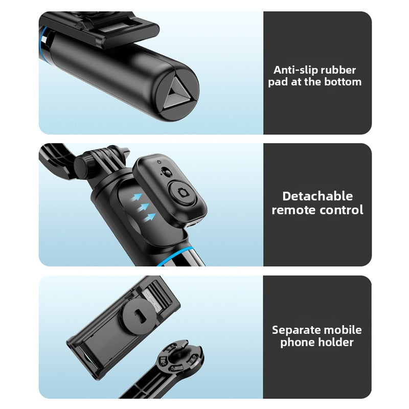 Kafile selfie stick multi-function Bluetooth tripod portable 360-degree live broadcast mobile phone holder camera artifact