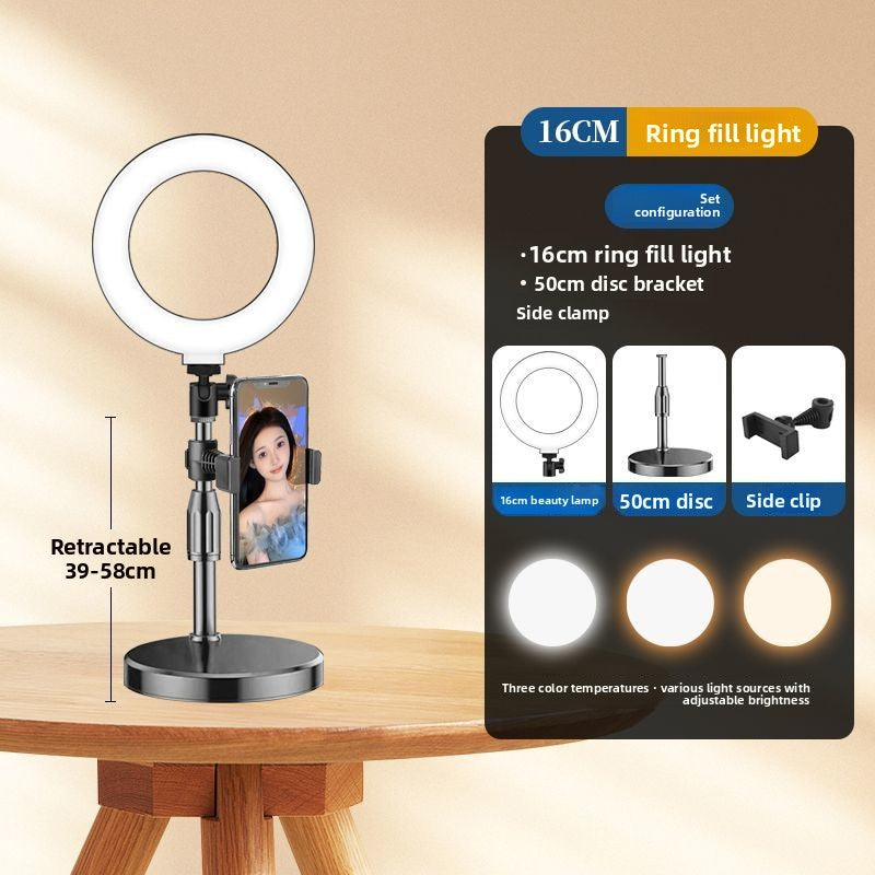 Beauty live stream filling light mobile phone holder tripod shooting indoor photography live streaming host desktop selfie stick support frame