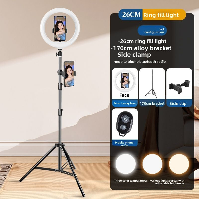 Beauty live stream filling light mobile phone holder tripod shooting indoor photography live streaming host desktop selfie stick support frame