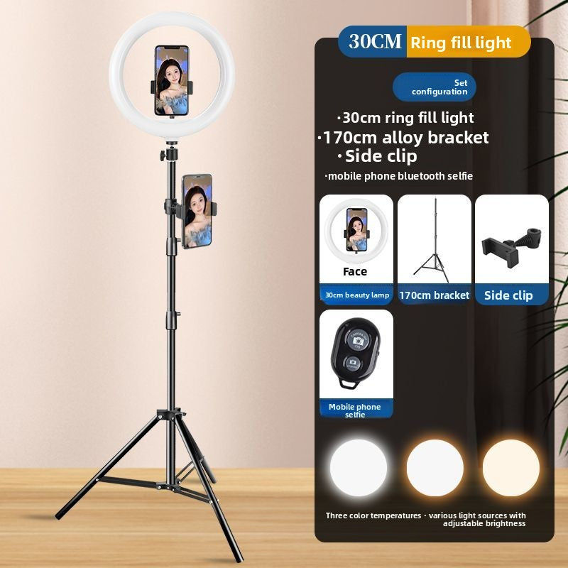 Beauty live stream filling light mobile phone holder tripod shooting indoor photography live streaming host desktop selfie stick support frame