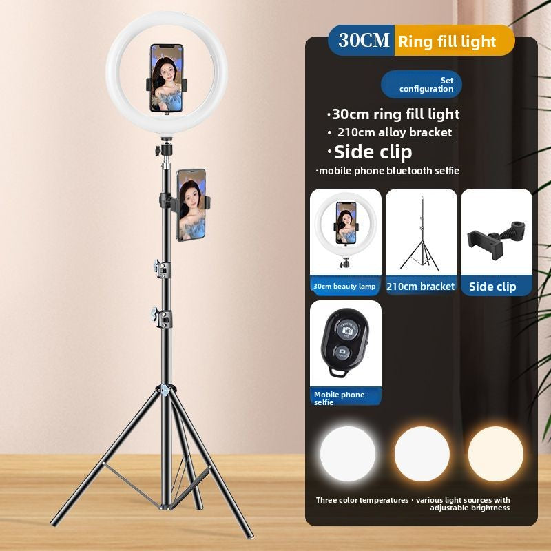 Beauty live stream filling light mobile phone holder tripod shooting indoor photography live streaming host desktop selfie stick support frame