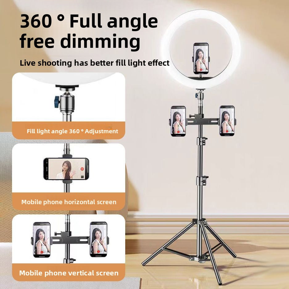 Beauty live stream filling light mobile phone holder tripod shooting indoor photography live streaming host desktop selfie stick support frame