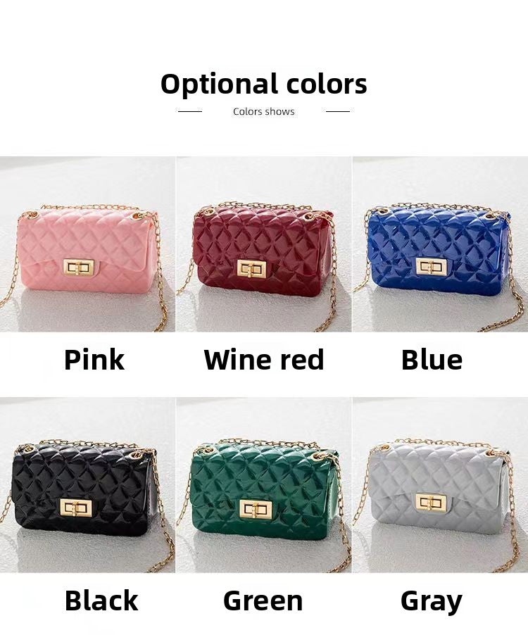 New classic diamond chain bag fashion trend shoulder bag small fragrant style jelly bag women's versatile oblique span bag