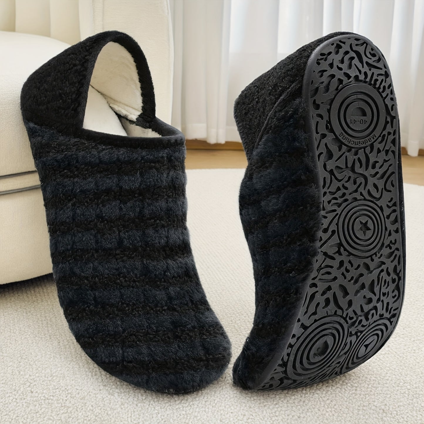 Women And Men Rubber Sole Soft-Lightweight Flat Shoes Non Slip House Gifts for Couple Slipper Designed for Wide Feet, Women Shoes