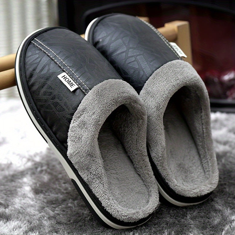 FXAI Men's Big & Tall Slippers - Winter Warm Indoor House with Non-Slip  Sole, Soft Cushioned Booties for Cold Floors, & Disability-Friendly (Easy Slip-On Design) - Autumn/Winter Footwear