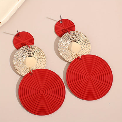 Stylish Dangle Earrings Trio Circle Design Pick A Color U Prefer Match Daily Outfits Party Accessories Fashionable Stuff
