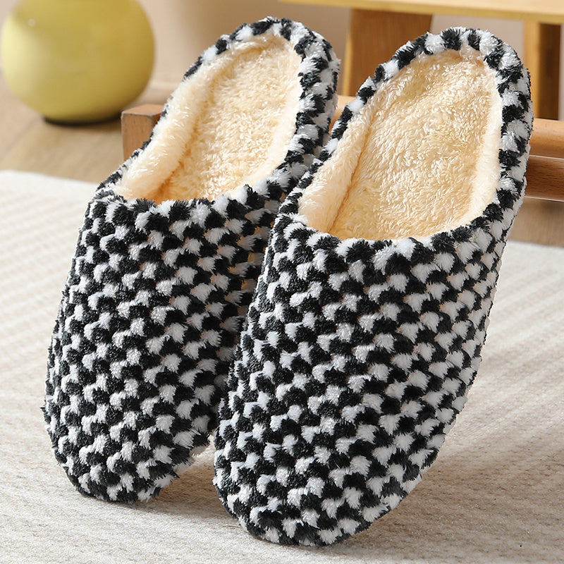 Women's Indoor Plush Lined Flat Slippers, Warm & Comfy Closed Toe Slides Shoes, House Non-slip Shoes
