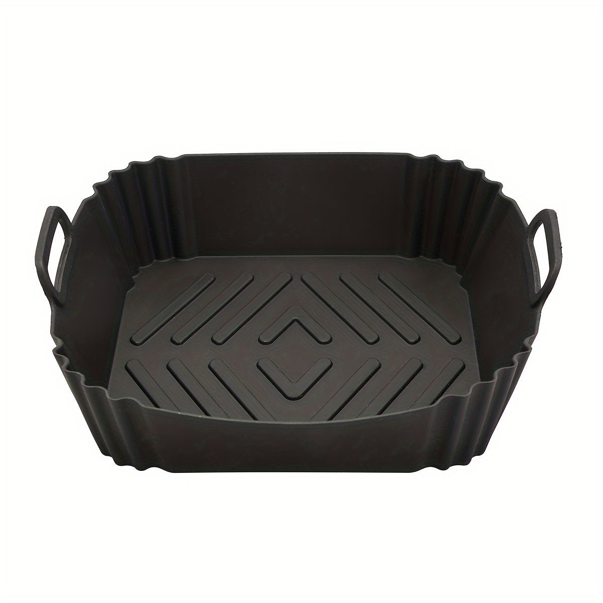 Air Fryer Baking Pan, Reusable Non-Stick Silicone Basket & Square Tray, Compatible for All Air Fryers Toaster Ovens, Easy-Clean Durable Silicone Pan Liner, for Healthy Roasting Broiling Warming, 1pc