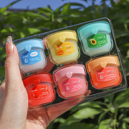 [6pcs Fruit Lipstick] 6pcs Lipstick Gift Set | 6 Kinds of Fruit Flavor Lip Gloss, Long-term Moisturizing and Nourishing Lip Mask, Christmas Gifts for Men and Women