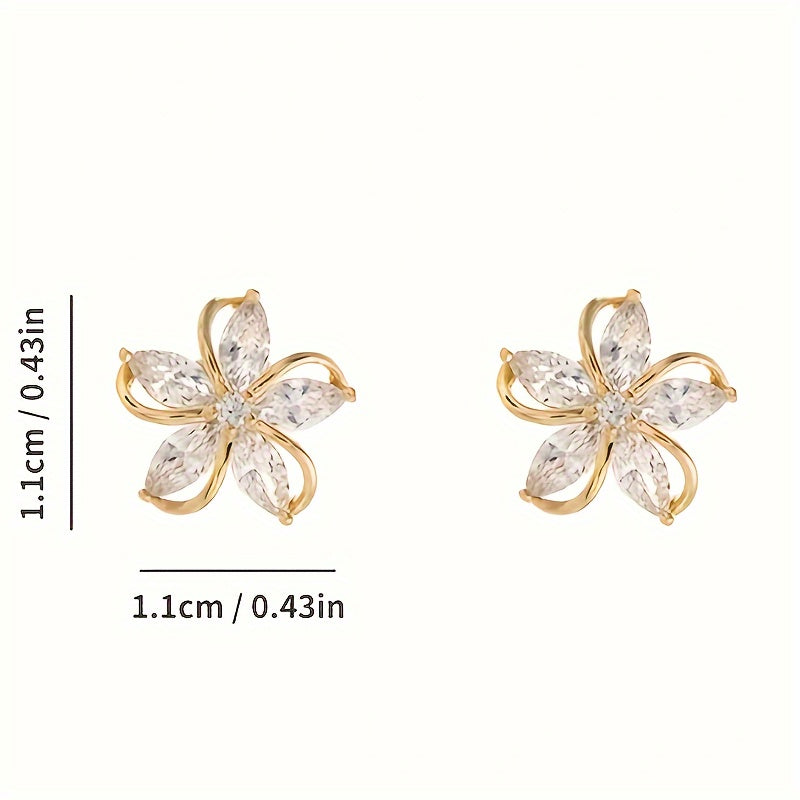 Cubic Flower Stud Earrings, Sister Gift, Women's Gift, Jewelry Pendant