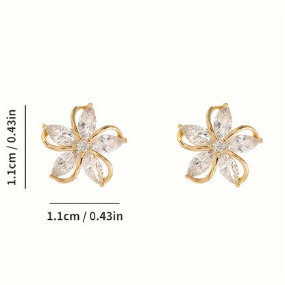 Cubic Flower Stud Earrings, Sister Gift, Women's Gift, Jewelry Pendant