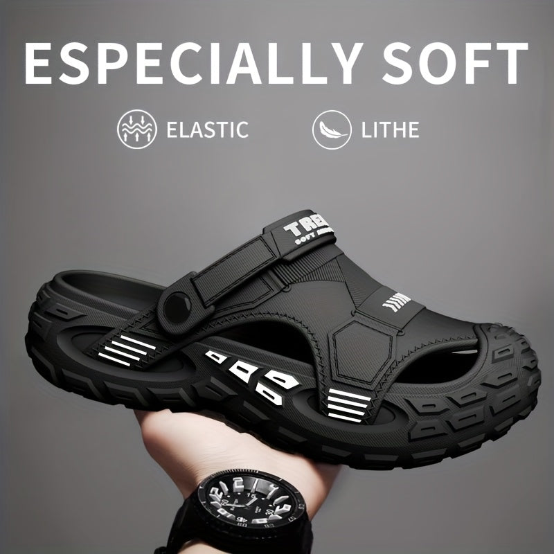 Men's Outdoor EVA Hole Shoes, Slip-On Anti-Slip Sandals, Comfortable for Beach Poolside Office & Casual Wear, All-Season