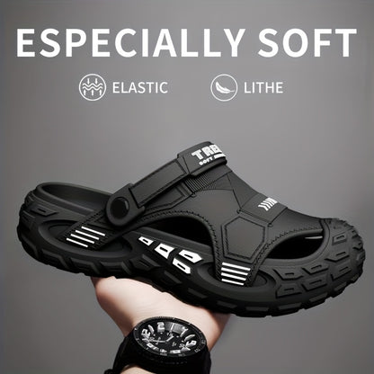 Men's Outdoor EVA Hole Shoes, Slip-On Anti-Slip Sandals, Comfortable for Beach Poolside Office & Casual Wear, All-Season