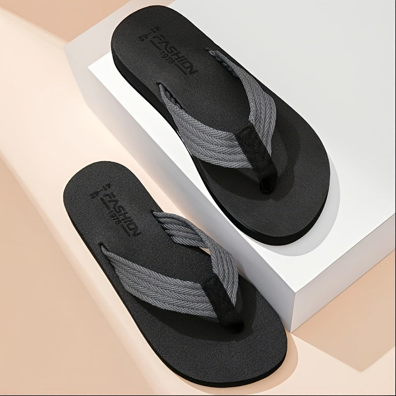 [Soft Flip Flops] Super Soft Men's Flip Flops | Non-Slip Thick EVA Sole Beach Sandals with Black & Orange Accents, Lightweight Durable Casual Slippers for Outdoor, Hiking, Camping, Bathroom & Home Use, Anti-Odor Fabric