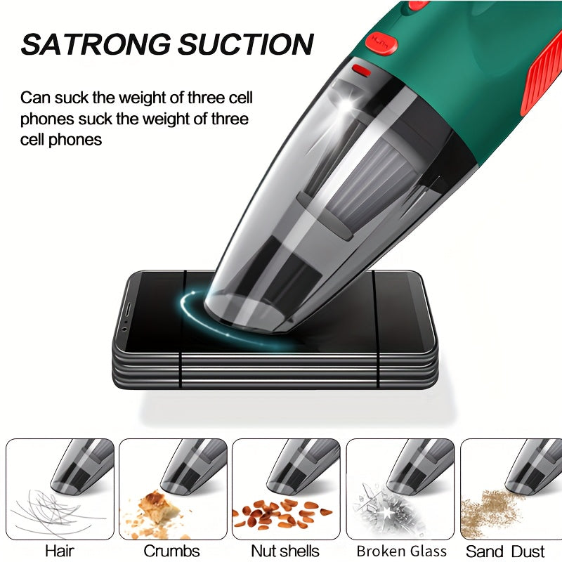7pcs High-Power Cordless Vacuum Cleaner Set, Dual-Use for Home and , Strong Suction for Dust Removal and Interior Cleaning, Multi-Scene Use