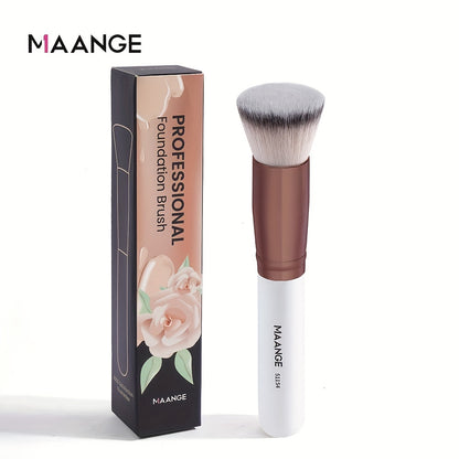 [Soft Nylon Foundation Brush] MAANGE Soft Nylon Foundation Brush | Single-Branch Flat Base, Large Head for Full Coverage & Fast Application - Professional & Everyday Makeup