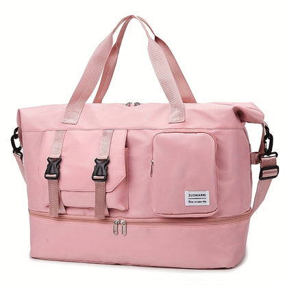 Large Capacity Multi-Functional Travel Duffel Bag,Gym Tote with Multiple Compartments, Adjustable Strap,Portable Sports Gym Bag for Overnight Trips