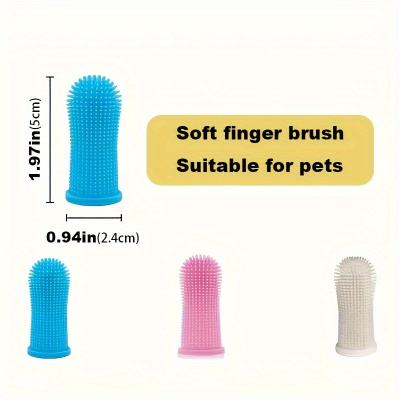 Dog Super Soft Pet Finger Toothbrush Teeth Cleaning Silicone Tooth Brush Tool Dog Cat Cleaning