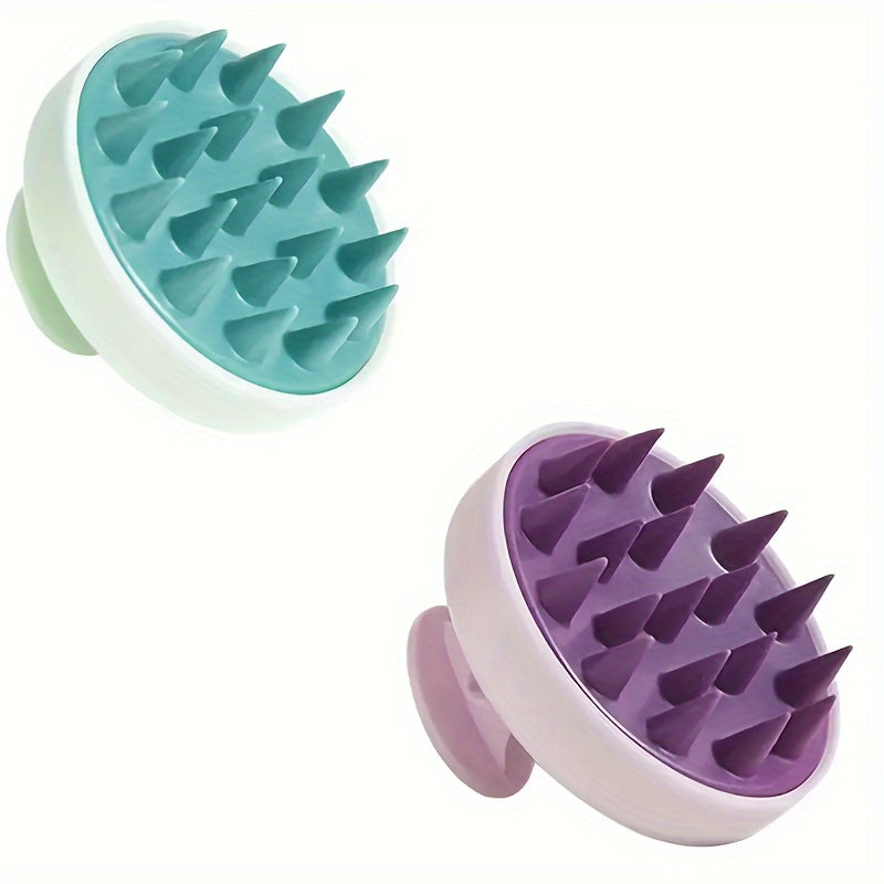 WANMEI Silicone Hair Brush with Scalp Massage - Gentle Detangling & Itch Relief for Normal Hair, Ergonomic Handle, No Electricity Needed, Purple & Design, Promotes Healthy Hair & Dandruff Control, Hair Brush for Hair, Scalp Care Tool, Modern
