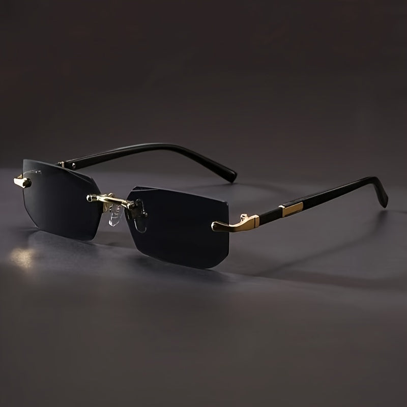 1pc Men's Y2K Fashion Glasses, Square Frameless, Perfect for Summer Outfits