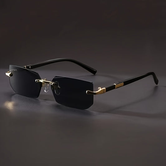 1pc Men's Y2K Fashion Glasses, Square Frameless, Perfect for Summer Outfits