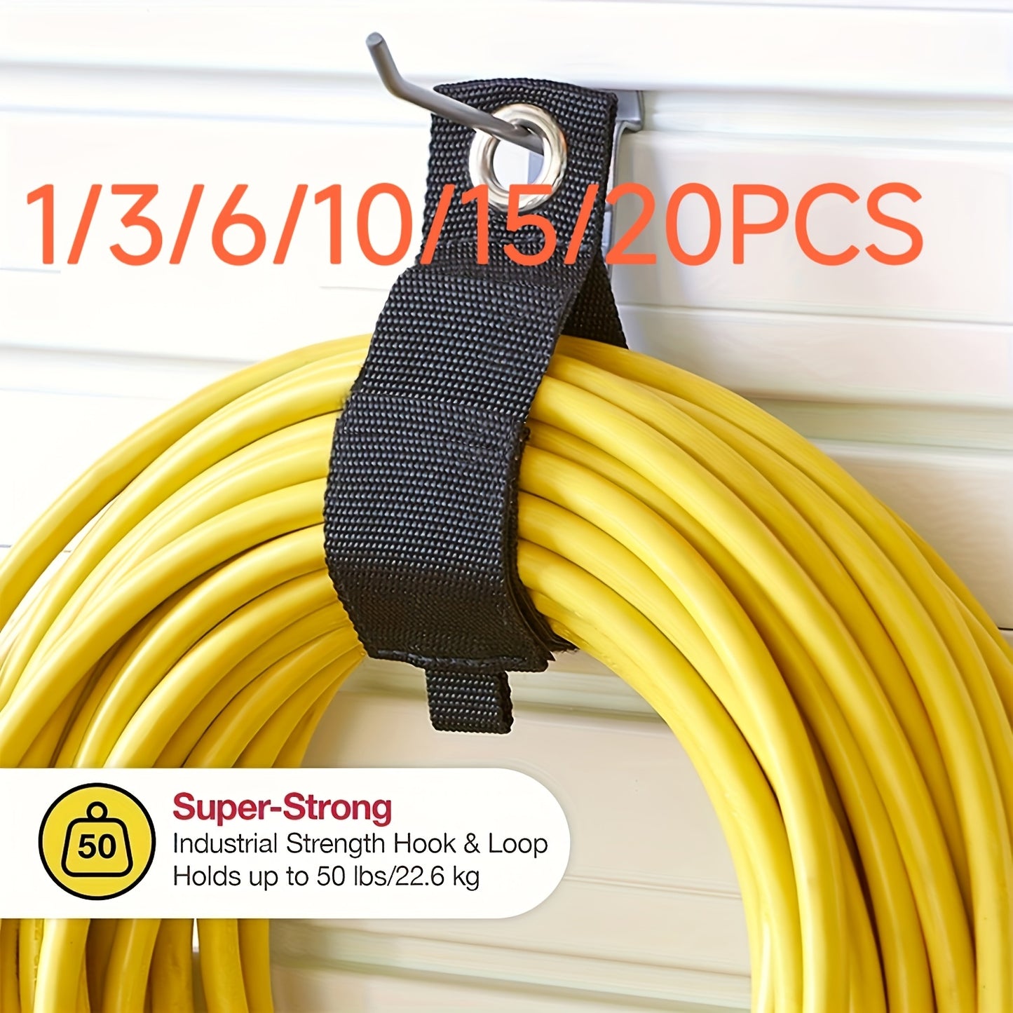 1/3/6/10/15/20pcs Extension Cord Holder Organizer, Storage Straps for Garden Hose Storage And Garage Wall Organization