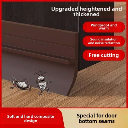 Latest Model Windproof Door Bottom Seal Strip - Thickened Anti-Theft Silicone, Self-Adhesive for Sound Insulation and Thermal Insulation, Elastic and Wear-Resistant Design, Suitable for Room Doors, Energy-Saving Home Gas Leak Protection, Door Bottom