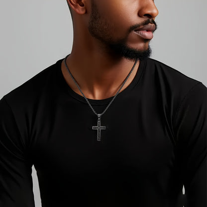 1pc 304 304 Stainless Steel Hypoallergenic Cross Pendant Necklace | 18K Gold Plated, Multi-Color Engraved, Includes Box, Unisex, Ideal for Daily Wear and Gift-Giving Occasions