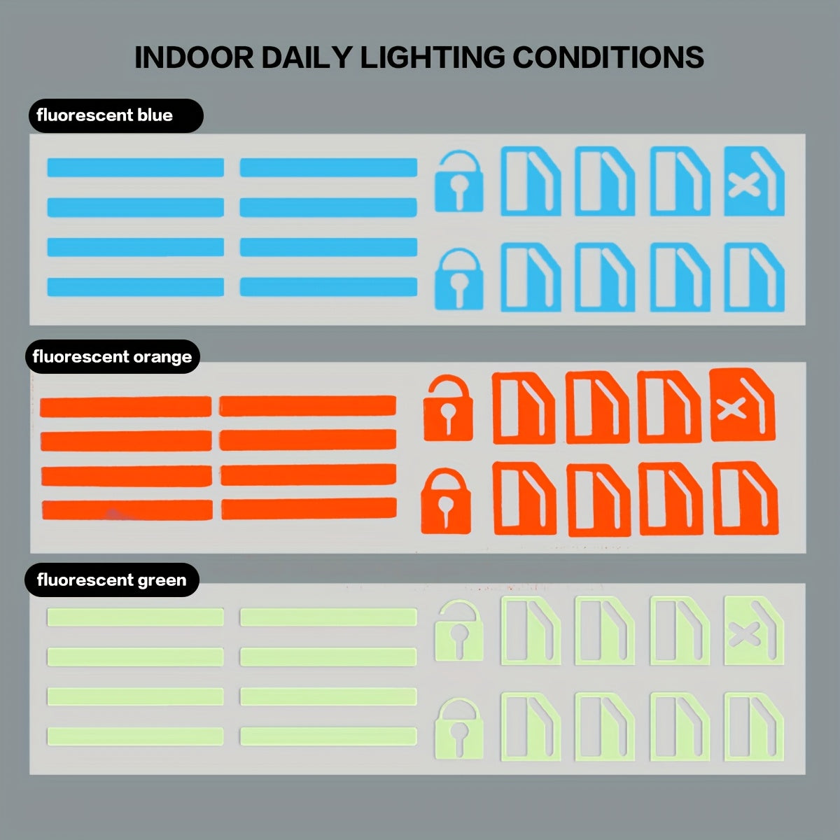 1 Set of Universal Car Window Button Glow Stickers - Fluorescent Green, Blue, And Orange Functional Button Decals Suitable for Automotive Interior Additions