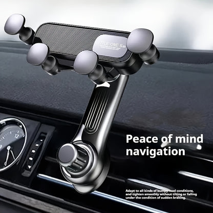 [Stable Gravity Lock] Car Phone Mount | Adjustable Air Vent Grip | Waterproof ABS Material | Anti-Shake, Stable Gravity Lock