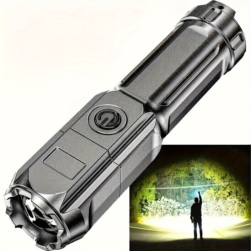 ANYICE 1pc 400Mah/800Mah Ultra Bright Zoomable Torch, Compact, Rechargeable Long Range IPX4 Durable LED Flashlight, Adjustable Zoom Light for Outdoor And Home Use