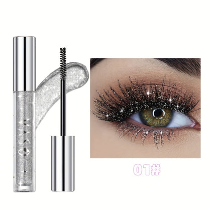 Glitter Shiny Mascara, Waterproof And Smudge Proof, Curling And Eyelashes Lengthening Makeup Tool for Music Festival