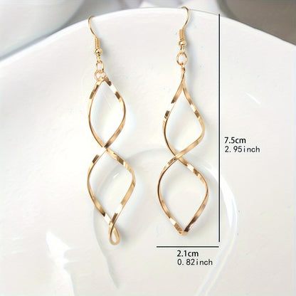 Popular Women'S Earrings, a Pair of Stylish And Unique Spiral Curved Wave Design, Perfect As a New Year Gift