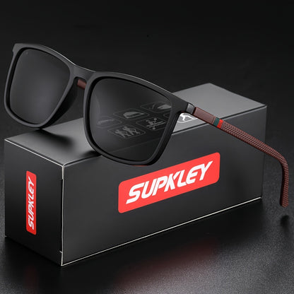 SUPKLEY Men'S Sports Sunglasses with Polarization, Lightweight Square Design, Comfortable Fit, Eyewear Accessory Comes with Original Packaging