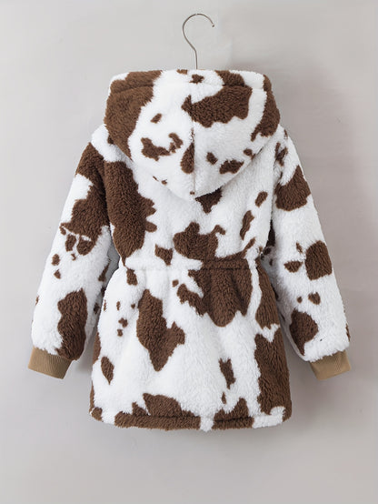 [Reversible | Faux Fur] Reversible Faux Fur Jacket | Girls' Autumn Winter Cozy Comfortable Warm Thick Hood Long Sleeves Zip-Up Stylish Outerwear