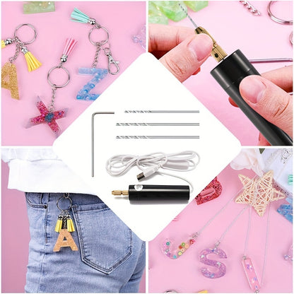 [Mini Electric Drill Bits Kit] 5pcs/115pcs Mini Electric Drill Handheld Drill Bits Kit Epoxy Resin Jewelry Making Wood Craft Tools 5V USB Plug Screwdriver Tool Kit