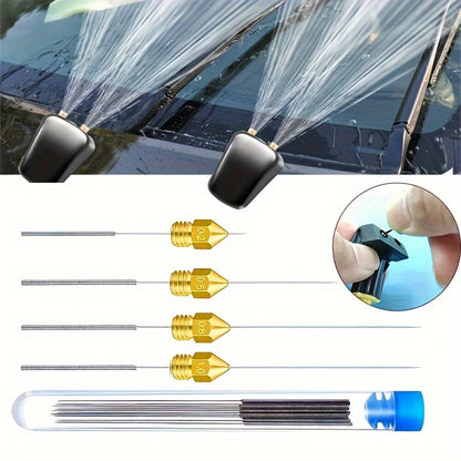 10pcs Stainless Steel Wiper Nozzle Cleaning Kit- Unclog Car Glass& 3D Printer Jets, Gas Stove Outlets, Rain Brush, Shower Head Needle Cleaning