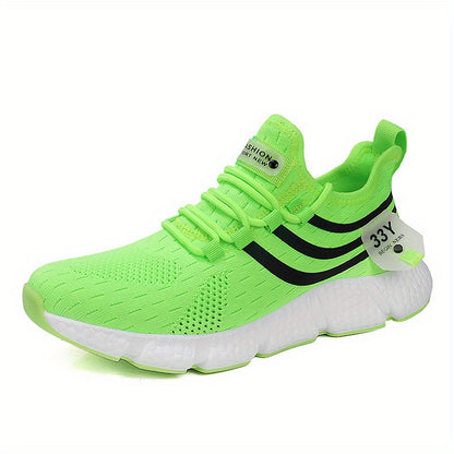 New Popcorn Sole Men's Shoe High Elasticity Flying Weaving Mesh Surface Ultra Light Running Shoe Thin Mesh Sports Shoe